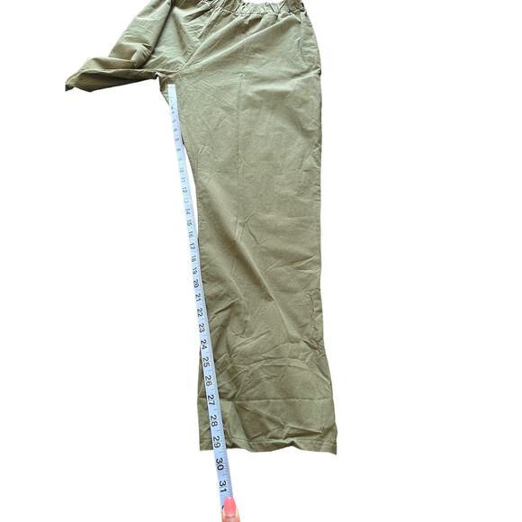 NWT Fordays Dark Green Pull On Stretch Slouchy Breathable Poplin Pant  XL - Picture 12 of 13